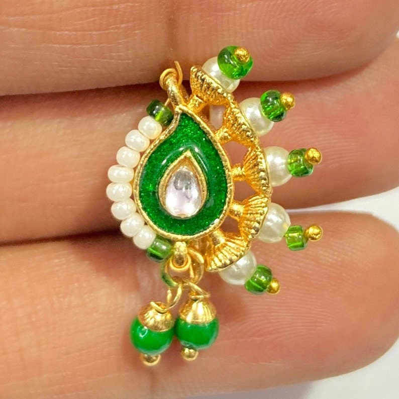 Nose Ring marathi nose ring clip on Indian Nose Ring Indian Bridal Jewelry Nathini bollywood nose ringnosepin