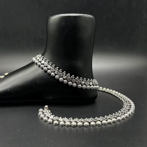 925 Sterling Silver Anklet / Silver Bride Payal / Silver Anklet / Silver Payal / Silver Antique Payal / Designer Anklet