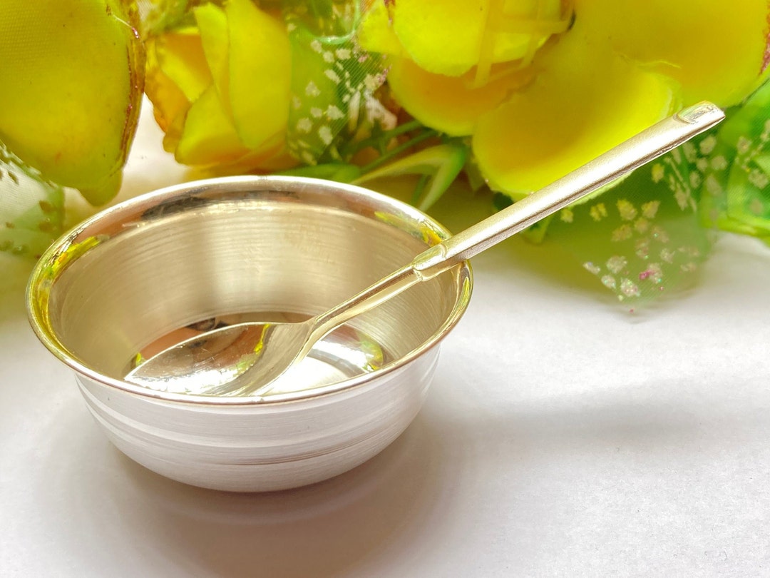 999 Pure Silver Bowl & Spoon / Silver Bowl and Spoon for Baby / Silver