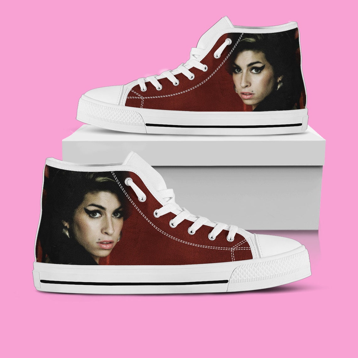 Amy Winehouse High Top Amy Winehouse high tops Custom Shoes Etsy