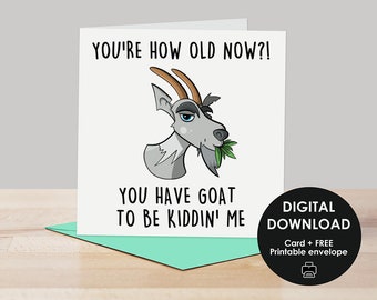 Printable card, Printable Birthday card, Happy Birthday card, Funny Birthday card, Sarcastic Birthday card, Rude Birthday card, Pun card