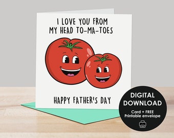 Printable card, Father's Day card, Printable Father's Day card, Happy Father's Day card, Cute card for Dad, Father's Day card for dad