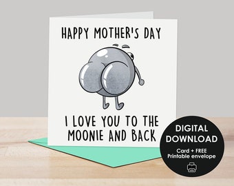 Printable card, Funny Mother's Day card, Printable Mother's Day card, Happy Mother's Day card, Funny Card for Mom, Funny Mum card, Butt card