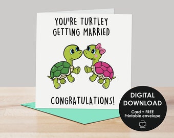 Printable card, Engagement card, Sweet engagement card, Digital card, Perfect couple card, Engaged couple card, Getting married card