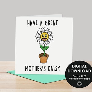 Carte imprimable, Carte de fête des mères, Carte de fête des mères imprimable, Carte de fête des mères heureuse, Carte mignonne pour maman maman, Carte pour maman aimant les plantes maman