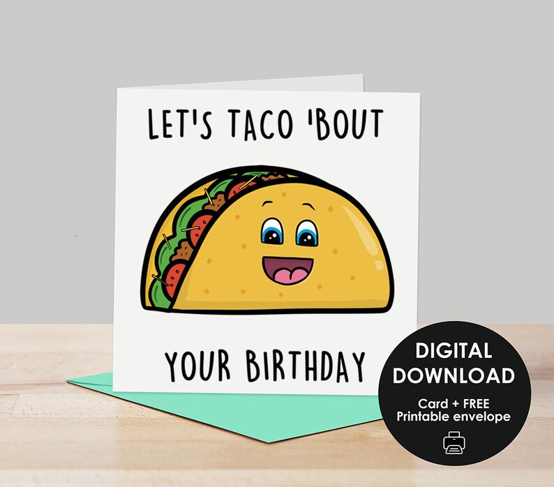 Printable Card, Printable Birthday Card, Happy Birthday Card, Cute ...