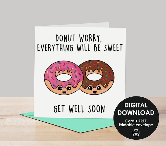 Biglietto Divertente Get Well Soon Con Gatto – Per Mamma, Papà, Amici – Con Adesivi Inclusi, Carta 300g, 11,9x17 Cm
