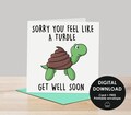Printable card, Get well soon card, Printable get well card, Funny get well card, Funny digital get well card, Funny turd get well card