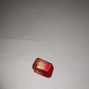 0.73 ct Watermelon Tourmaline Yellow and Pink Emerald Shape Natural Gemstone Loose tourmaline