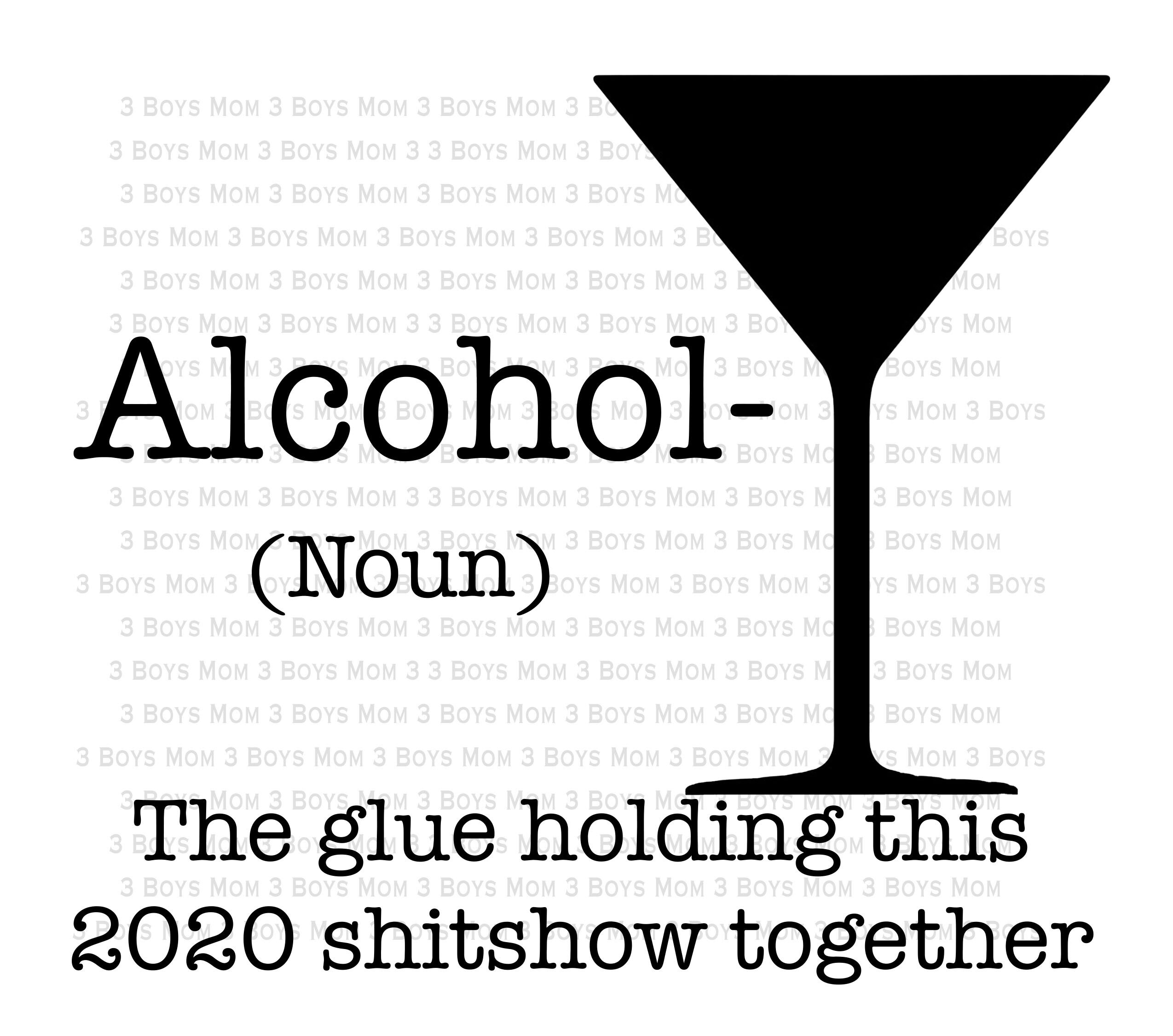 Alcohol 2020 Definition, Martini PNG Digital Design, Sublimation