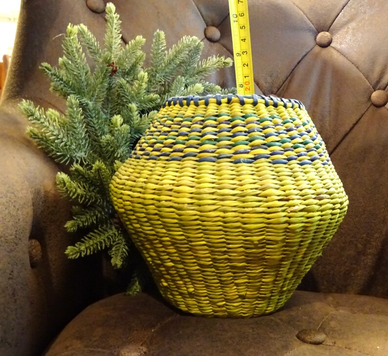 Sweet Grass Woven Basket 9' Diameter 8 Deep With Drk Etsy