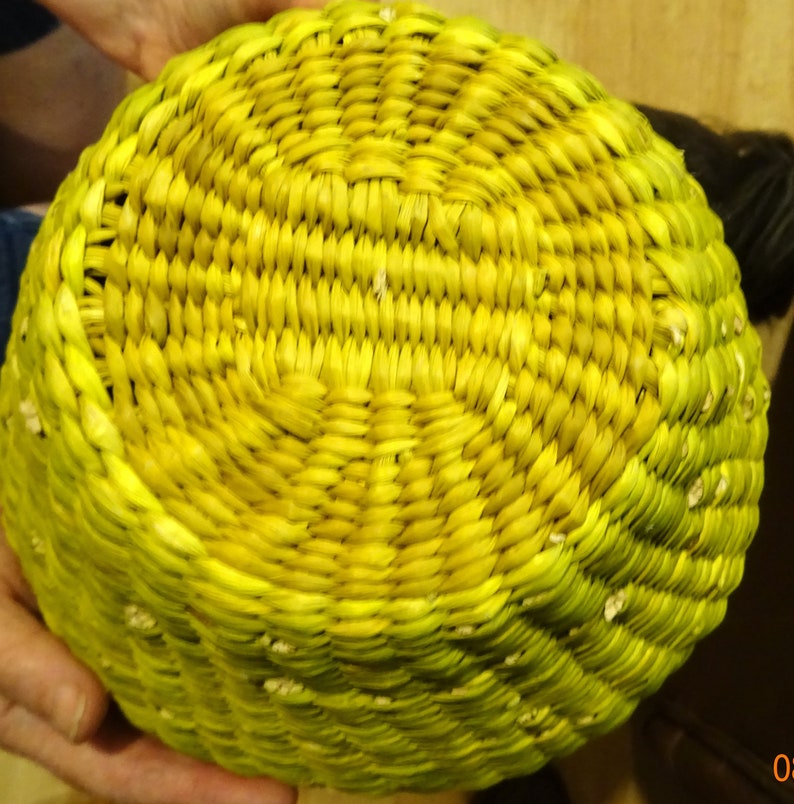 Sweet Grass Woven Basket 9' Diameter 8 Deep With Drk Etsy