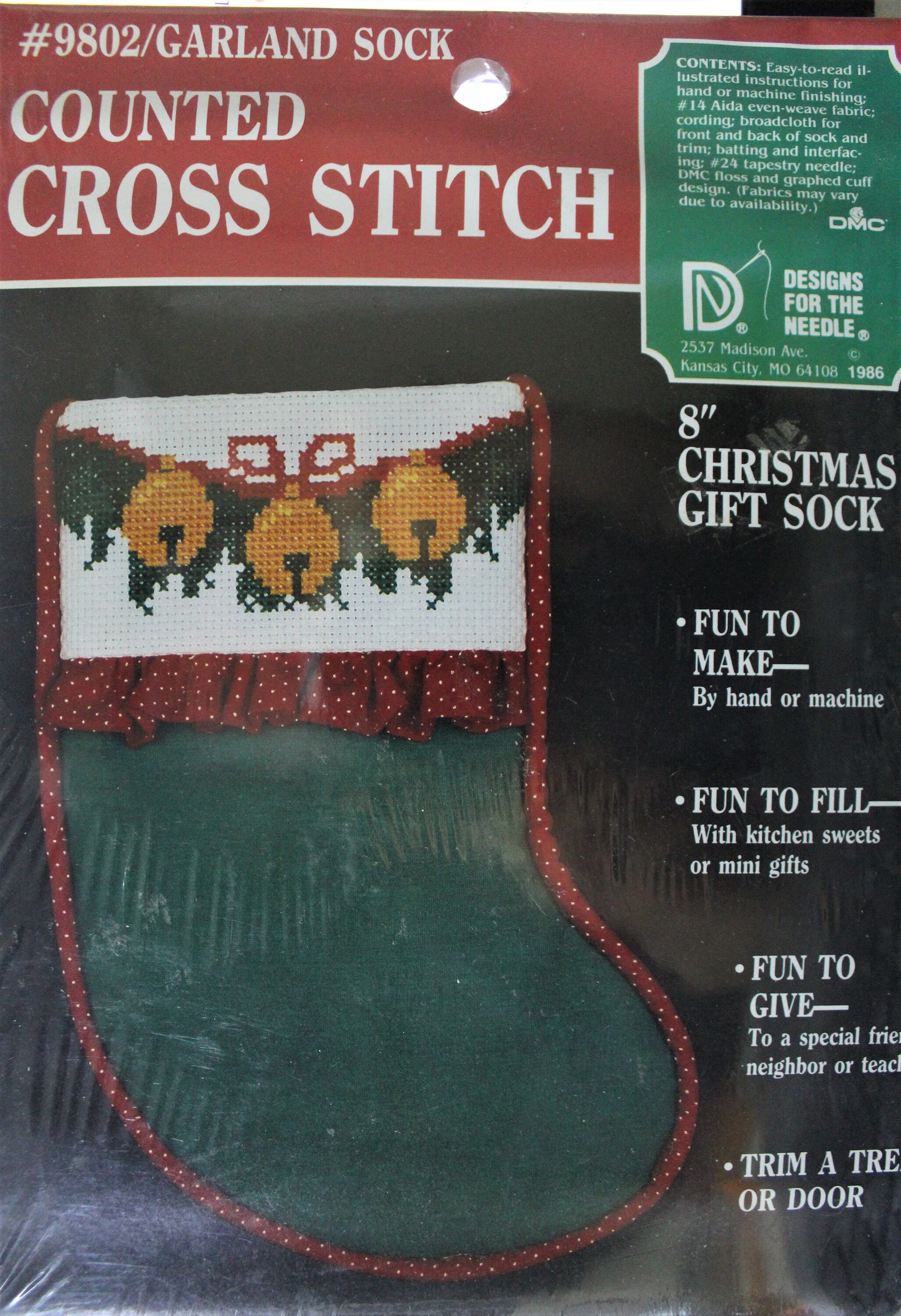 Counted Cross Stitch Garland Sock 8' Kit Etsy