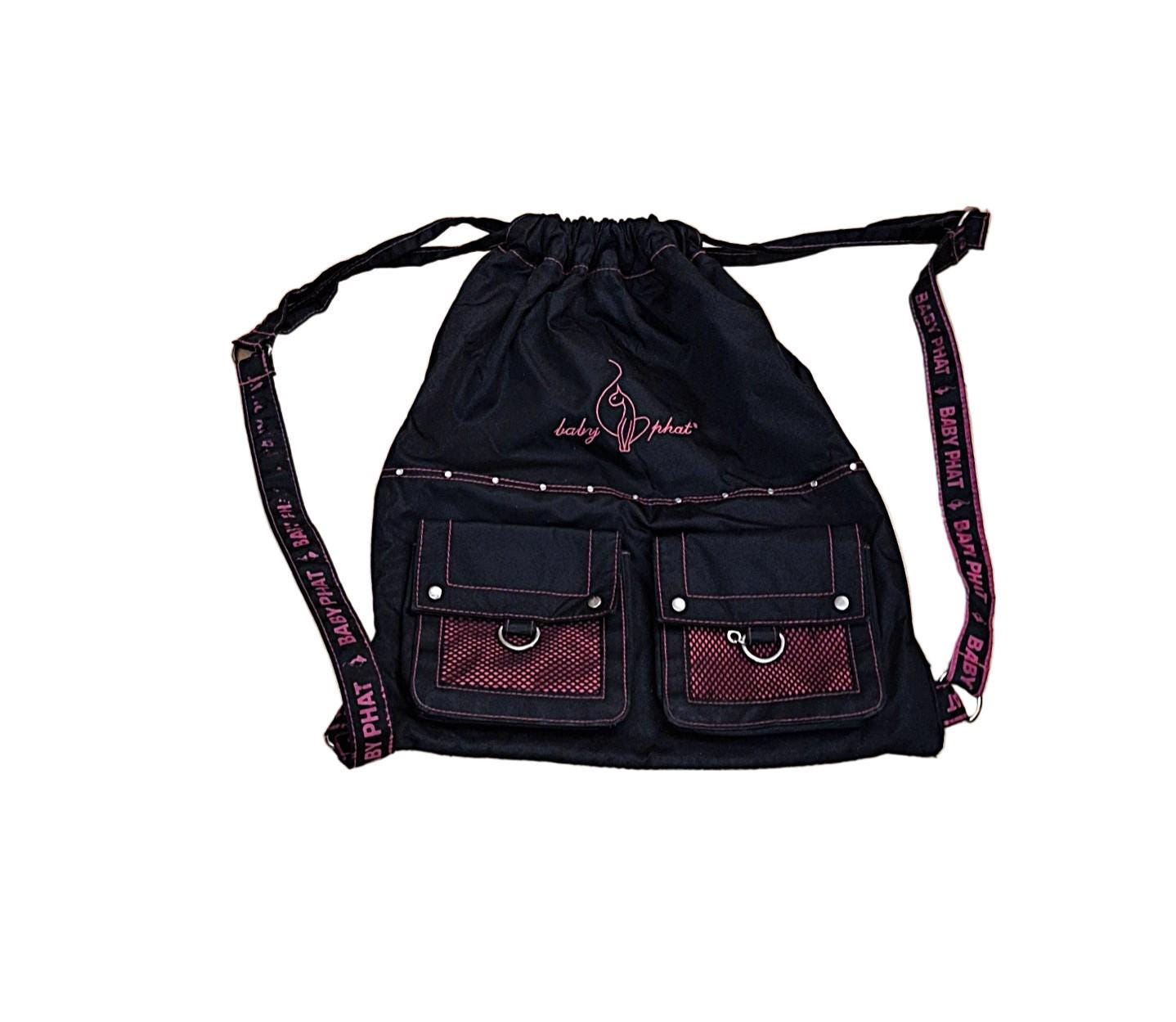 Baby Phat Backpack Baby Phat Backpack Leather and Fabric Gold Logo Burgundy  main image 3