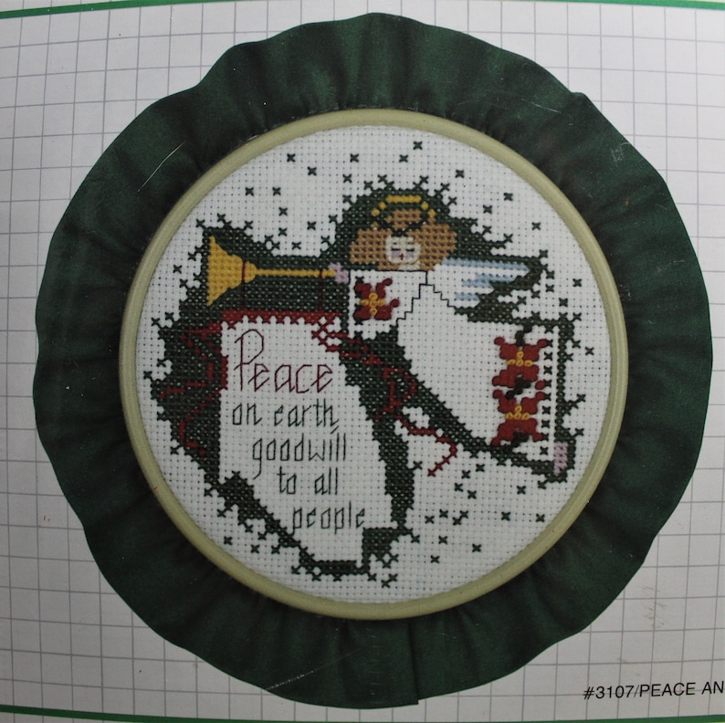 with 5 framing hoop Cross Stitch Kit Peace on Earth Counted