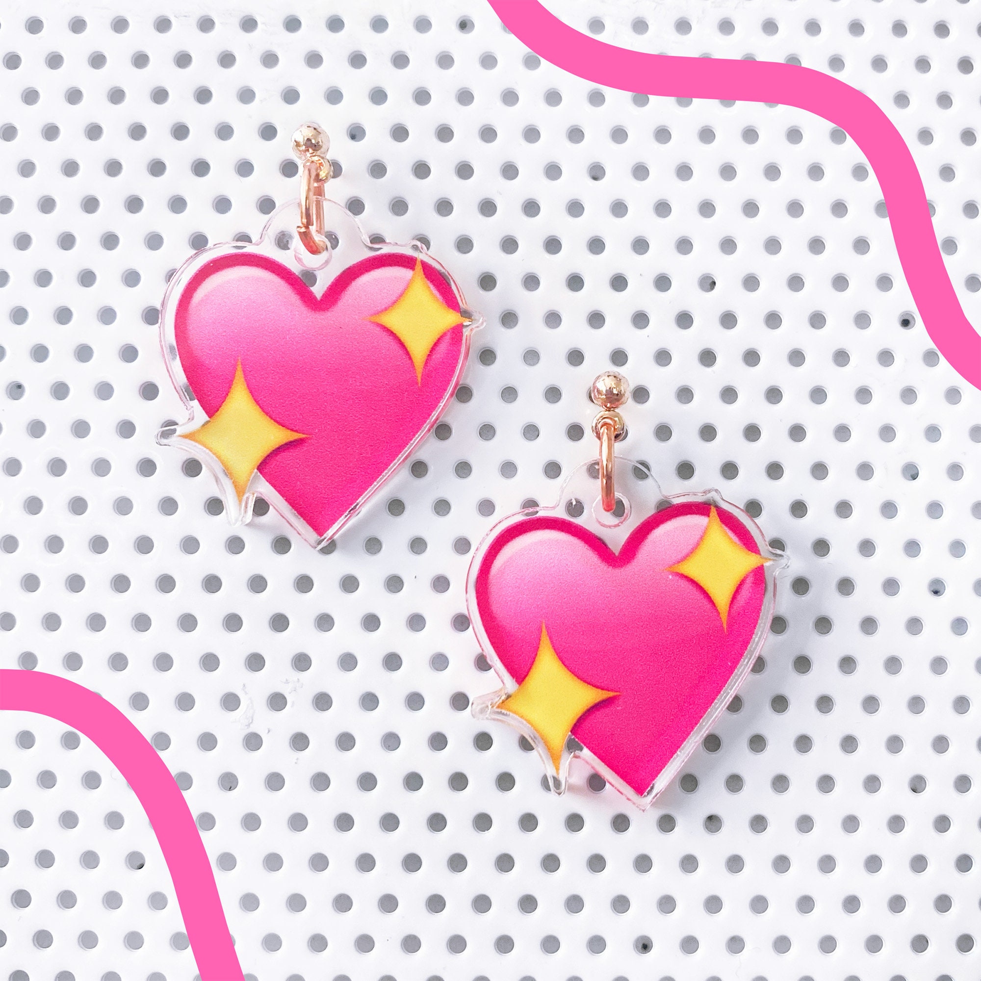 Upcycled LV Heart Shaped Earrings (Hot Pink) – Farmhouse Treasures