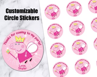Peppa Pig Birthday Party Printable Thank You Tags for Favor - Etsy