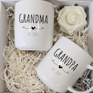 Mugs cadeaux pour grands-parents, coffret cadeau faire-part de grossesse pour grands-parents, nouveau petit-enfant, coffret cadeau bébé personnalisé, faire-part bébé