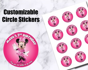 minnie mouse thank you stickers etsy