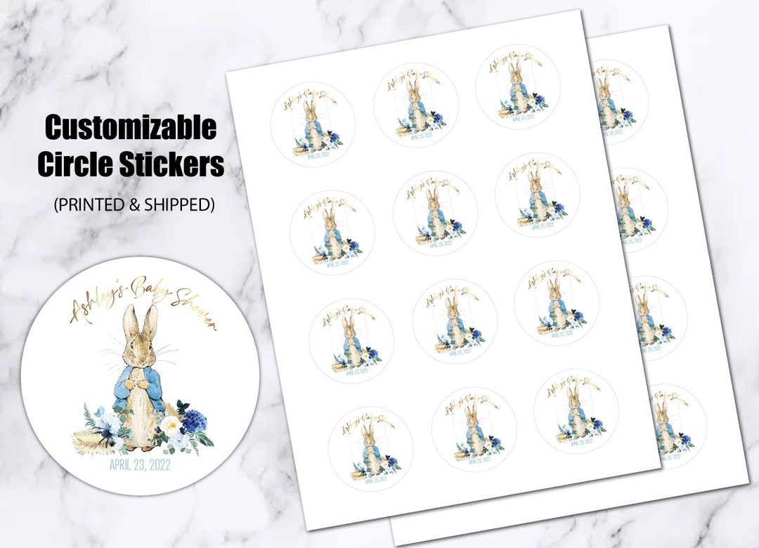 Peter Rabbit Birthday Stickers, Bunny Party, Thank You Labels, Party ...