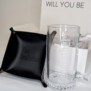 Will You Be My Godfather Proposal Gift Box, Religious Gift Box, Godparents, Baptism, Christening, Uncle, Godfather beer mug, The Godfather
