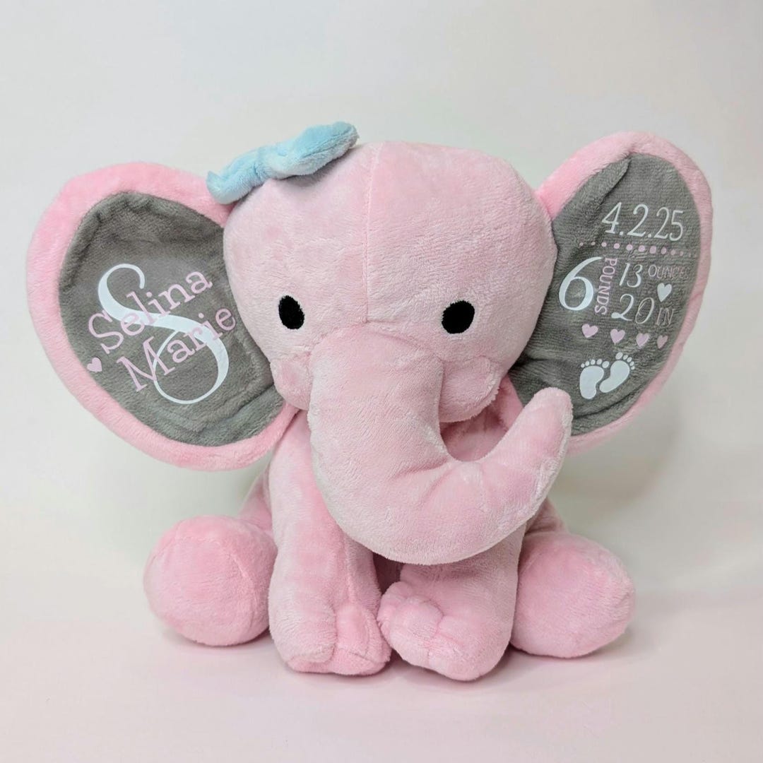 Personalized Baby Elephant Plush: Custom Stuffy Gift - Etsy