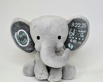 Personalized Baby Elephant Plush: Custom Stuffy Gift
