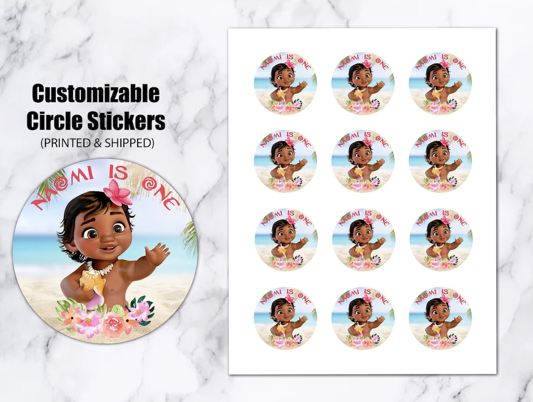 Buy Baby Moana Birthday Party Stickers, Moana Thank You Labels, Favour  Tags, Moana Loot Bag, Custom Stickers, Personalized Online in India 