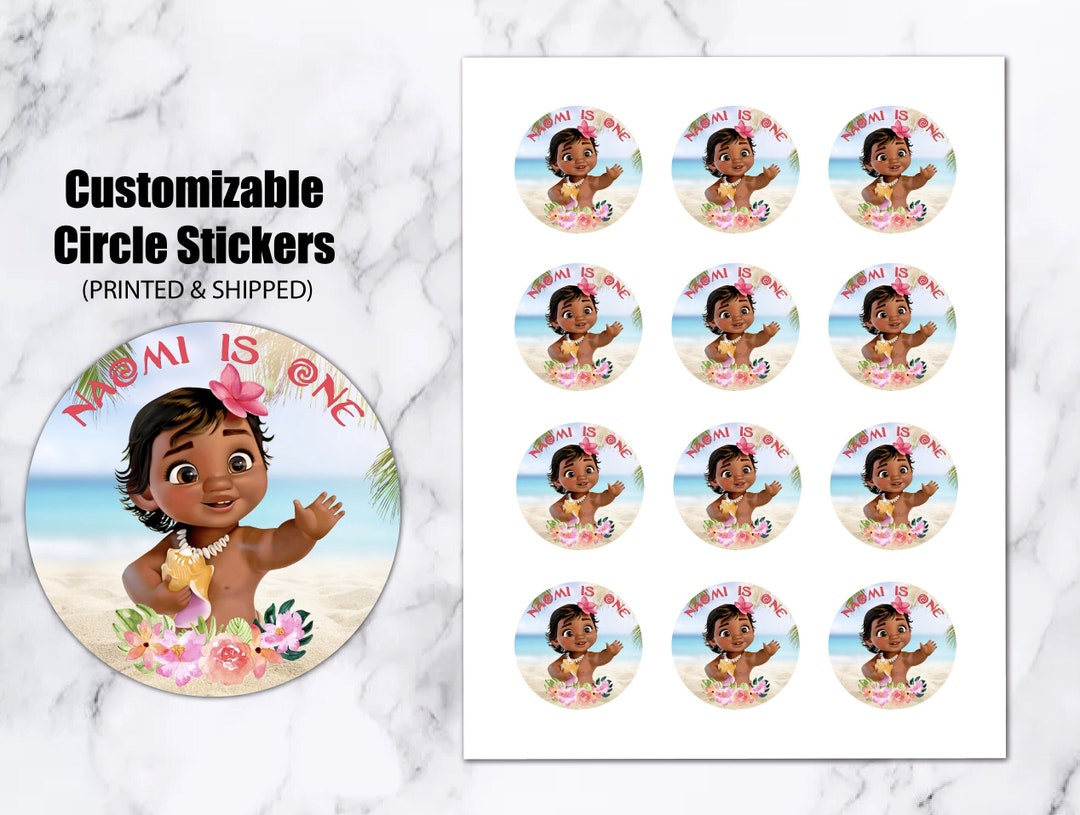 Buy Baby Moana Birthday Party Stickers, Moana Thank You Labels, Favour  Tags, Moana Loot Bag, Custom Stickers, Personalized Online in India 