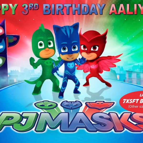 Printed PJ Masks Backdrop, Printed PJ Masks Banner, PJ Masks Birthday Party Decor, Custom Backdrops, Personalized Banner