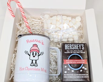 Kids Hot Chocolate Mug With Lid, Personalized Kids Mug, Hot Cocoa Mug Gift Set, Practical Christmas Gift Set for Kids, Custom Mug for Kids