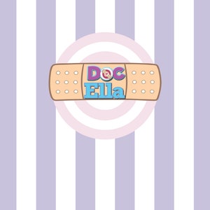 Printed Doc McStuffins Backdrop, Lilac banner, purple striped, Birthday Party Decor, Custom Backdrops, Personalized Banner