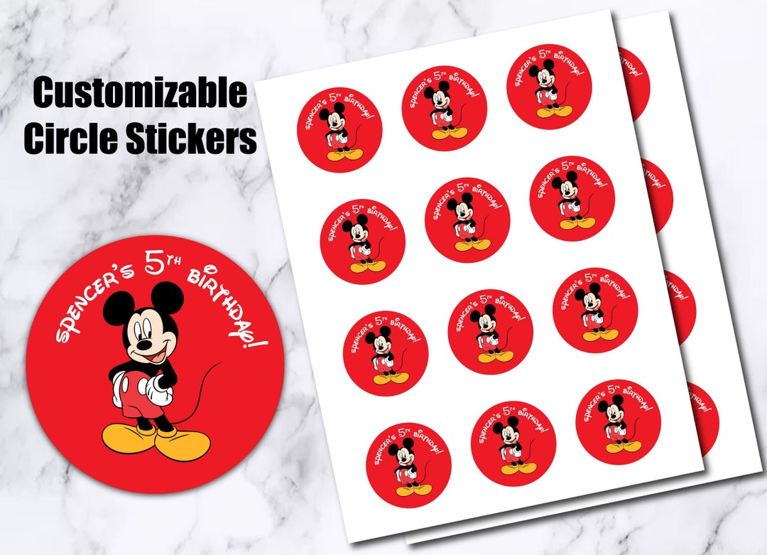 Mickey Mouse Birthday Stickers, Birthday Boy, Thank You Stickers ...