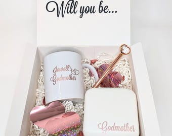 Will You Be My Godmother Gift Box, Godmother proposal box, Godparents, Baptism, Christening, Aunty, Godmother mug, Godmother jewelry box