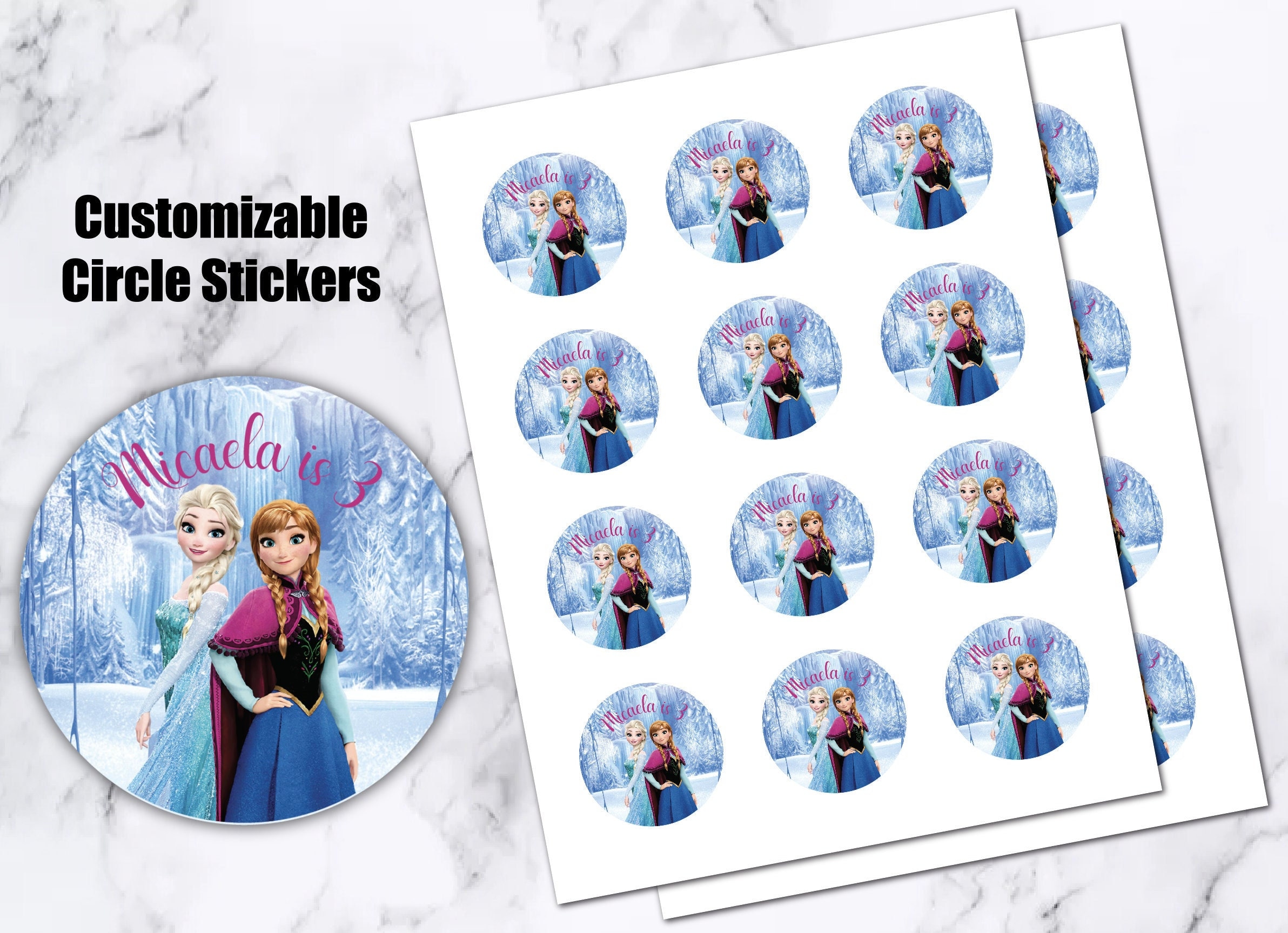 vasthoudend Pamflet Stralend Elsa and Anna Birthday Stickers Frozen Birthday Decor Thank - Etsy
