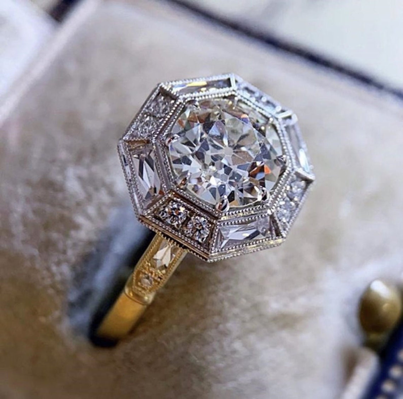 Vintage Art Deco Ring Bezel Set Ring Antique Art Deco Etsy