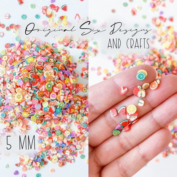 Tutti Frutti | Fake Mixed Fruit Polymer Clay Slices and Sprinkles | 5mm | 10mm | 20mm | NOT EDIBLE