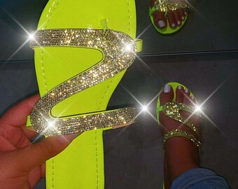 cute glitter slides