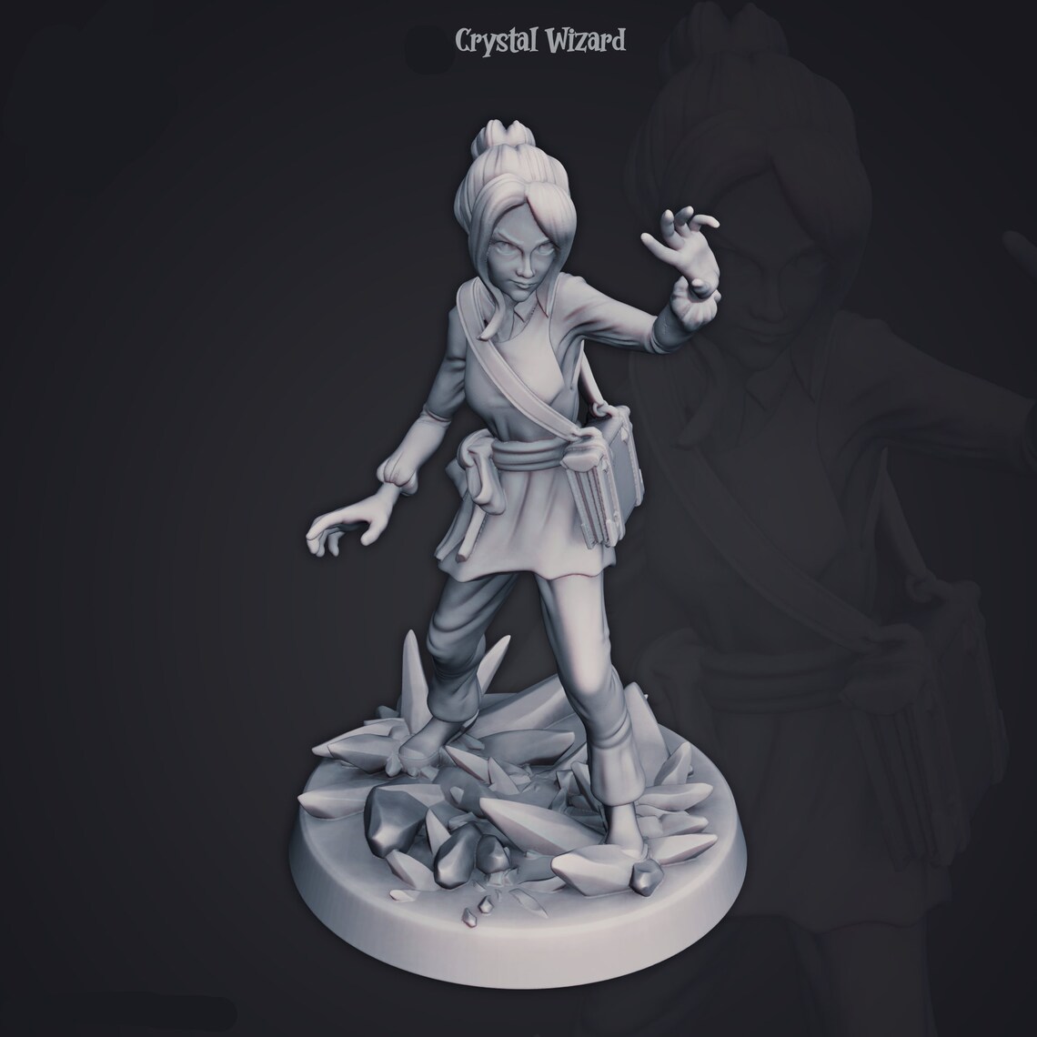 Crystal Wizard Miniature 3D Printed Tabletop Wizard Etsy