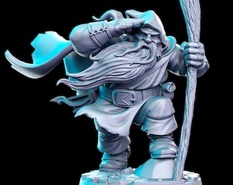 Gimmyr-Dwarven Wanderer | 3D printed tabletop dwarf fighter, warrior, paladin miniature | 28mm scale | Great for D&D, Pathfinder, and more!