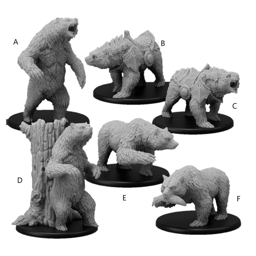 Grizzly Bear Miniature | 3D Printed Tabletop Grizzly Bear Miniature ...