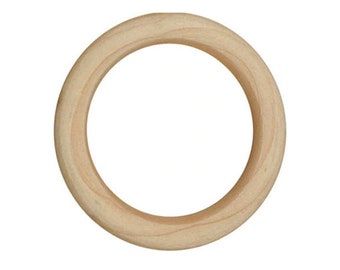 Wooden Rings/Hoops | Pack of 10 pieces | 4 Sizes from 4.4cm to 10cm | Unfinished 8mm thick | DIY Handmade Projects | Free Shipping