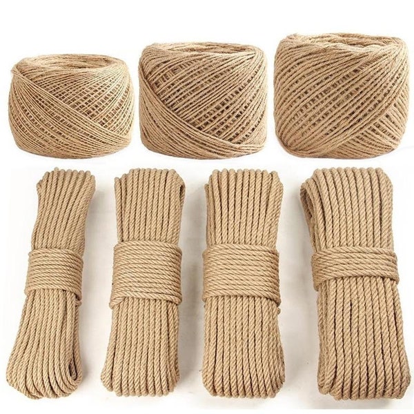 Sisal Strong Natural Fibre Rope | 4mm, 5mm, 6mm Thick | Various Lengths 20-100m | Free Shipping