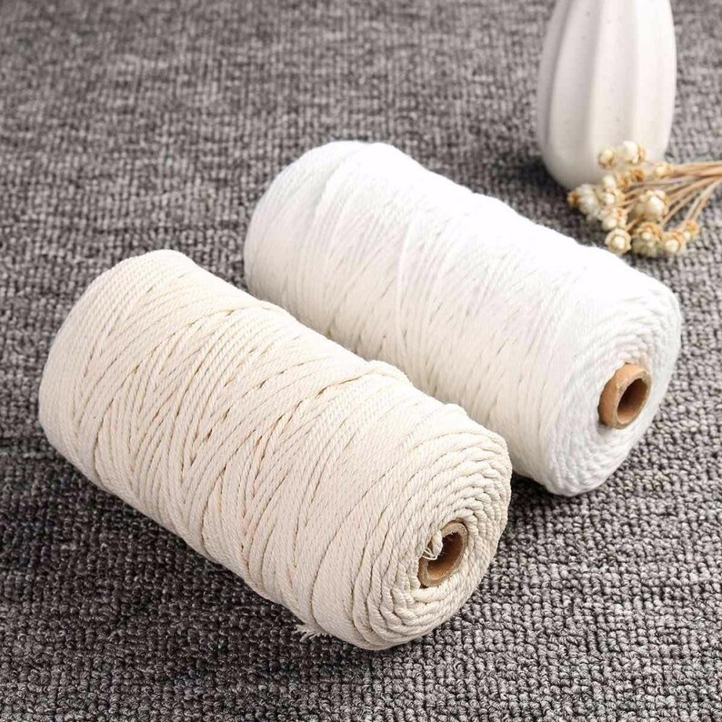 Cotton Macrame Cord Bulk Pack 200m / 650ft 2mm 3mm Thick Natural or