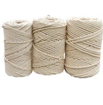 Bulk 400m Macrame Cotton Cord 4mm 3-ply 400m 3 Strand Cotton