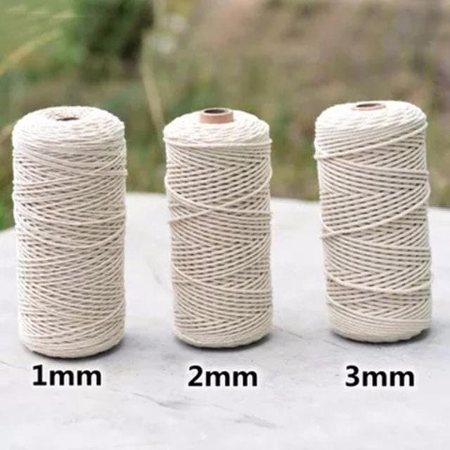 Natural Cotton Rope String Cord Soft Craft String DIY Macrame Weaving  Supplies Knotting Twisted Jewelry Beading Macrame Artisan String 