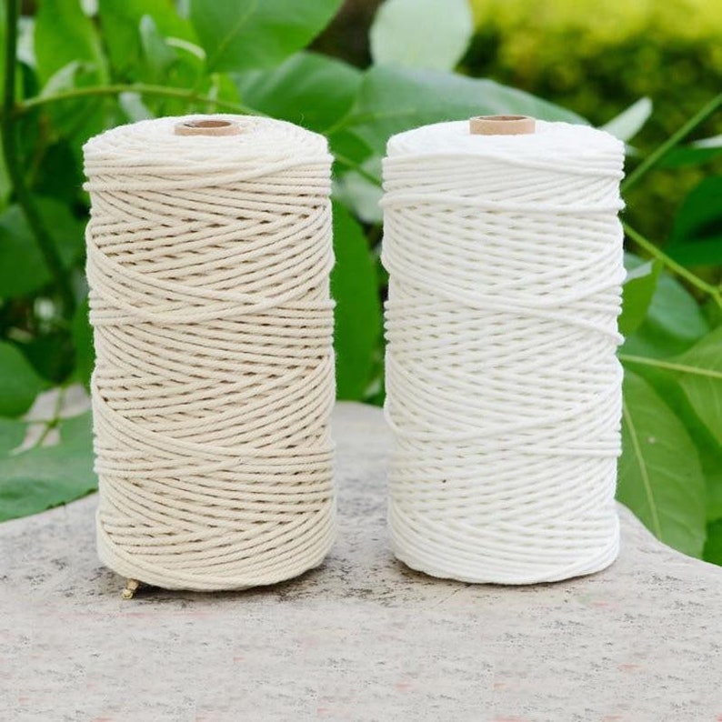 Cotton Macrame Cord Bulk Pack 200m / 650ft 2mm 3mm Thick Natural or