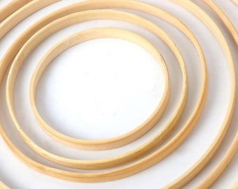 Wooden Bamboo Hoops | 5 pieces | For Dreamcatchers, Flower Wreaths, Macrame, Baby Mobiles | Sizes from 10cm-29cm | Free Shipping