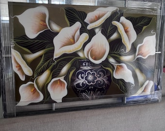 Decorative picture with artistic print.
