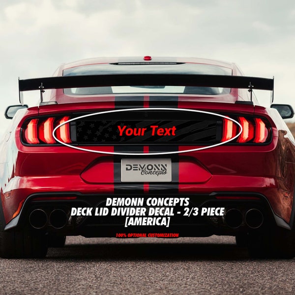 2015+ Ford Mustang Deck Tap Divider Dival - 2/3 Piece [América] - Diseño de bandera estadounidense - Fácil de instalar